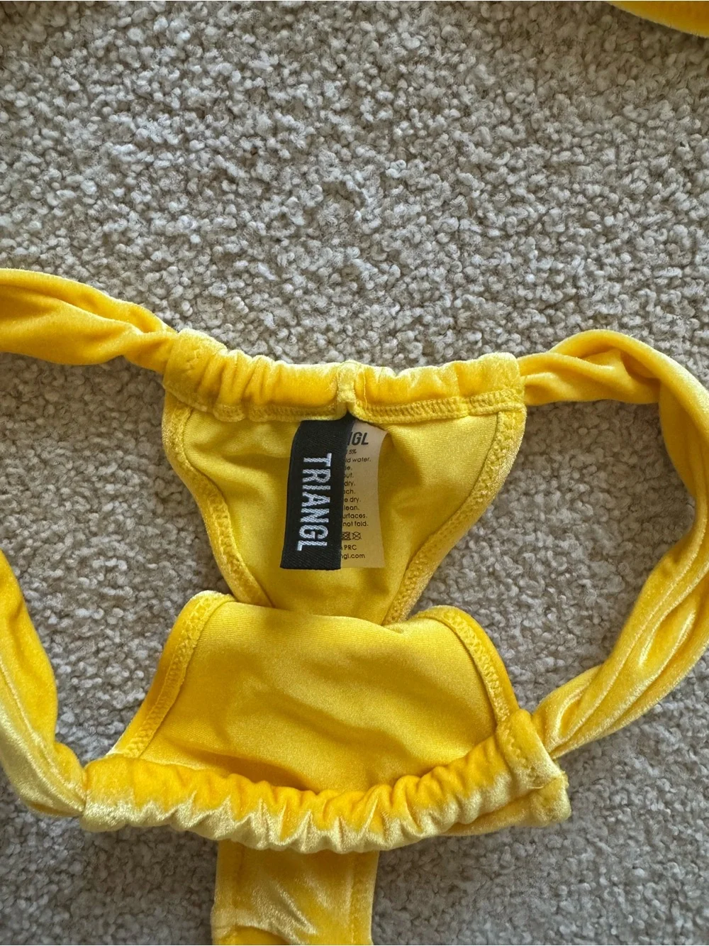 triangl swimwear Yellow Velvet Bikini Set - Bandeau Top & Cheeky Bottom